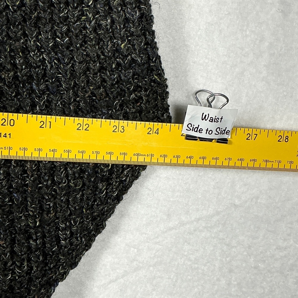 Free People Size M Tweedy Dark Gray Wool Blend Chunky Turtleneck Sweater Dylan - Picture 6 of 15